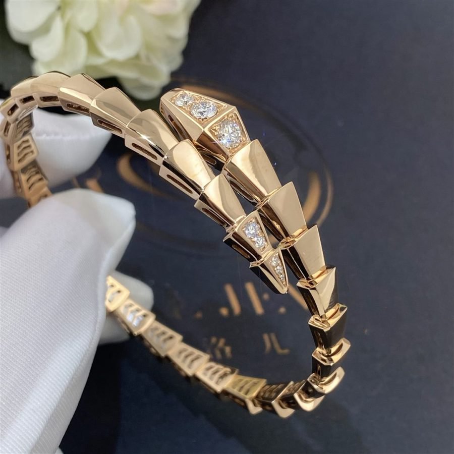 [Charm Aries Jewelry]SERPENTI BRACELET DIAMONDS PINK GOLD