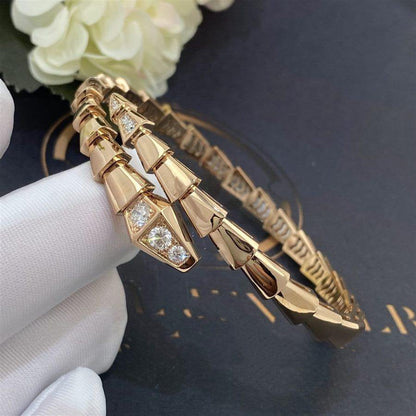 [Charm Aries Jewelry]SERPENTI BRACELET DIAMONDS PINK GOLD