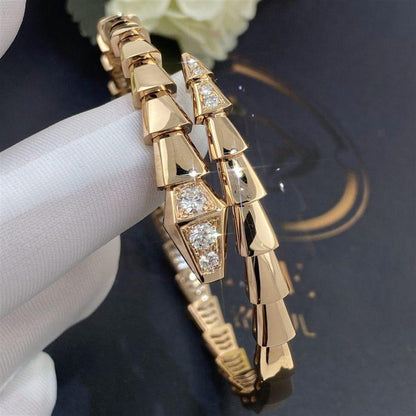 [Charm Aries Jewelry]SERPENTI BRACELET DIAMONDS PINK GOLD