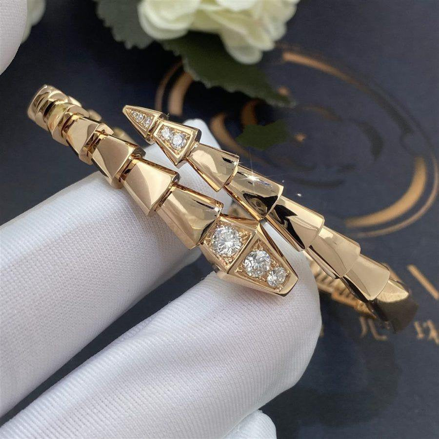 [Charm Aries Jewelry]SERPENTI BRACELET DIAMONDS PINK GOLD