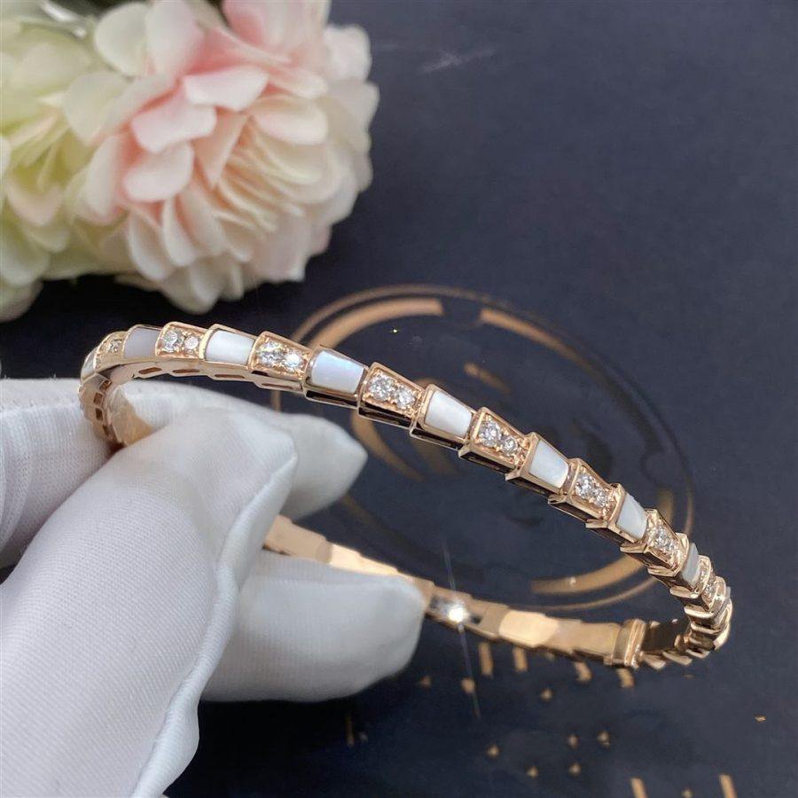 [Charm Aries Jewelry]SERPENTI BRACELET PINK GOLD MOP DIAMOND