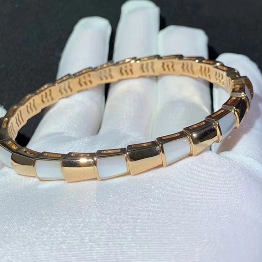 [Charm Aries Jewelry]SERPENTI BRACELET PINK GOLD MOP