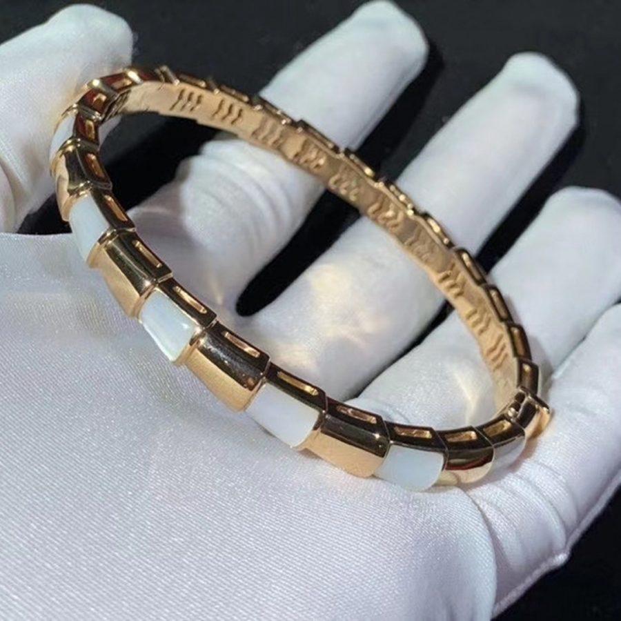 [Charm Aries Jewelry]SERPENTI BRACELET PINK GOLD MOP