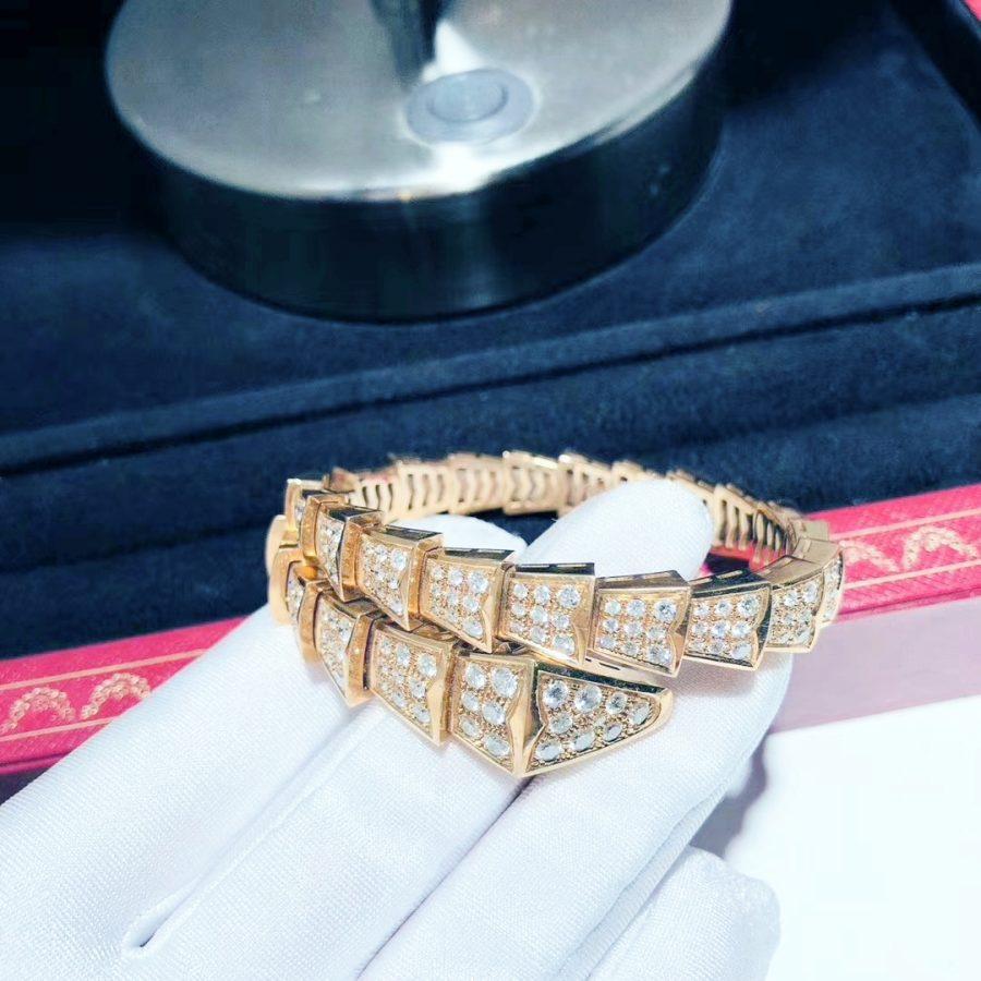 [Charm Aries Jewelry]SERPENTI BRACELET 8MM PINK GOLD DIAMOND