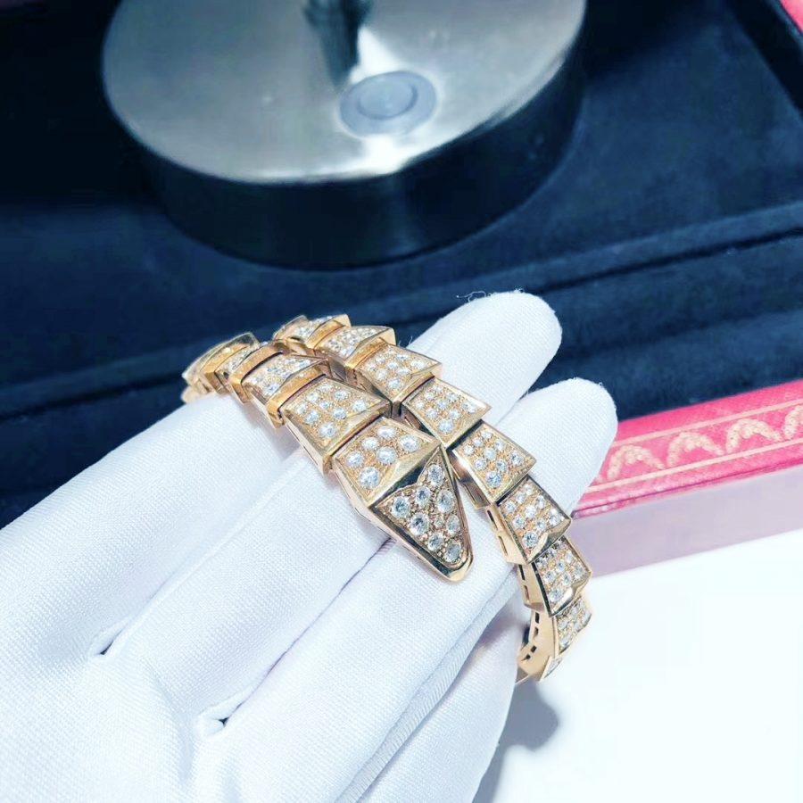 [Charm Aries Jewelry]SERPENTI BRACELET 8MM PINK GOLD DIAMOND