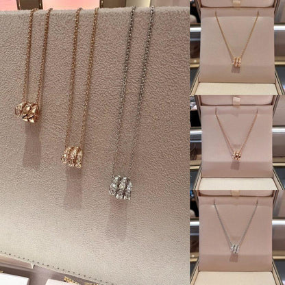 [Charm Aries Jewelry]SERPENTI  NECKLACE DOUBLE RING DIAMOND