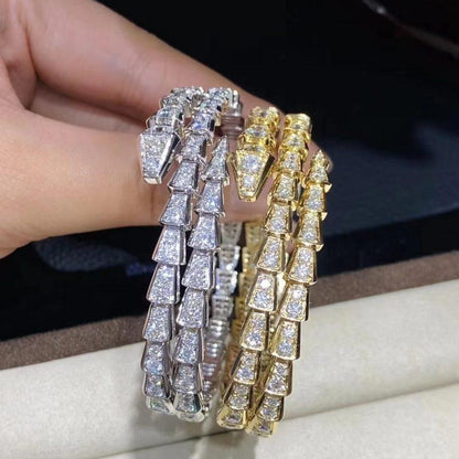[Charm Aries Jewelry]SERPENTI BRACELET GOLD DIAMOND DOUBLE ROW