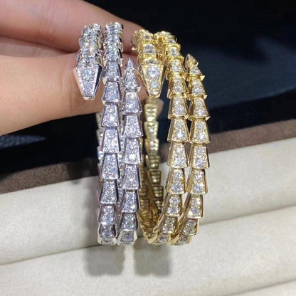 [Charm Aries Jewelry]SERPENTI BRACELET GOLD DIAMOND DOUBLE ROW
