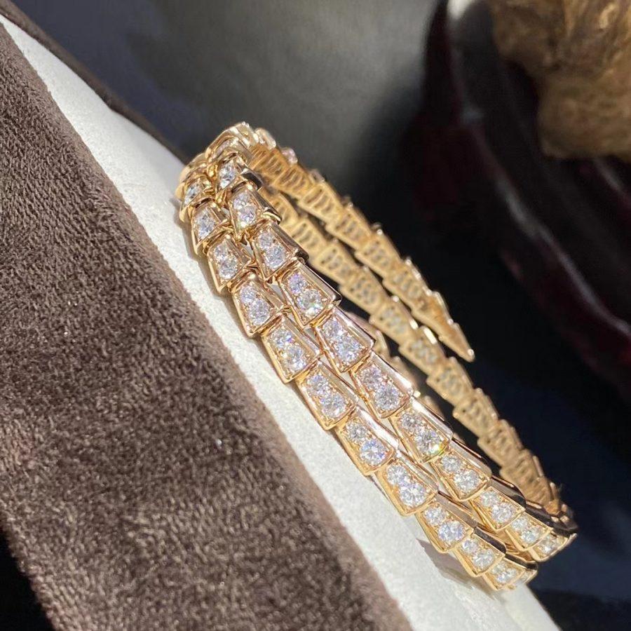 [Charm Aries Jewelry]SERPENTI BRACELET GOLD DIAMOND DOUBLE ROW