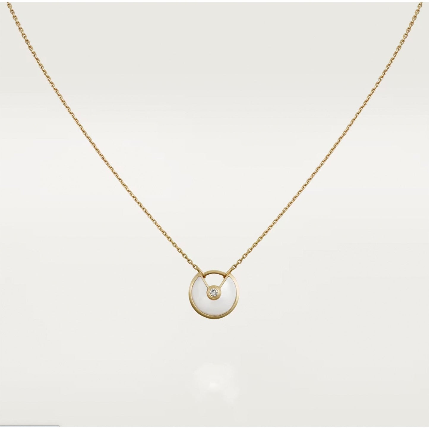 [Charm Aries Jewelry]AMULETTE ROSE GOLD MOP NECKLACE