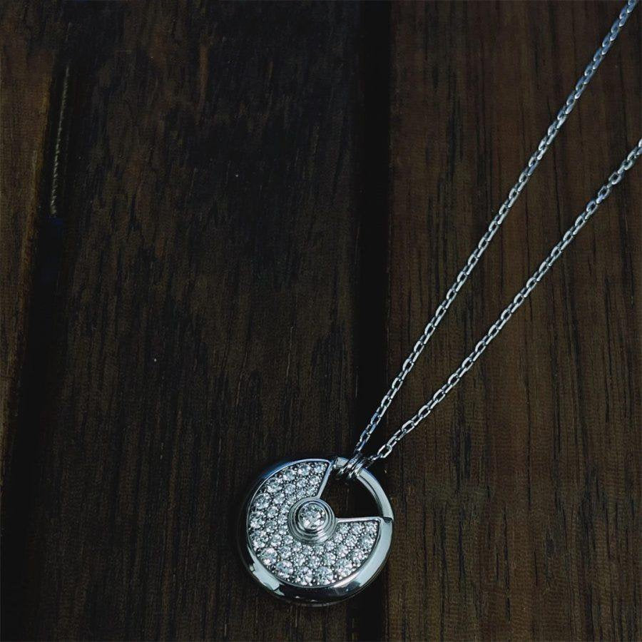 [Charm Aries Jewelry]AMULETTE SILVER FULL DIAMOND NECKLACE