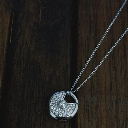[Charm Aries Jewelry]AMULETTE SILVER FULL DIAMOND NECKLACE