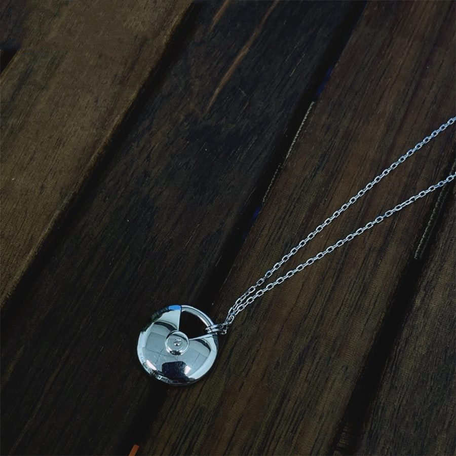 [Charm Aries Jewelry]AMULETTE SILVER FULL DIAMOND NECKLACE