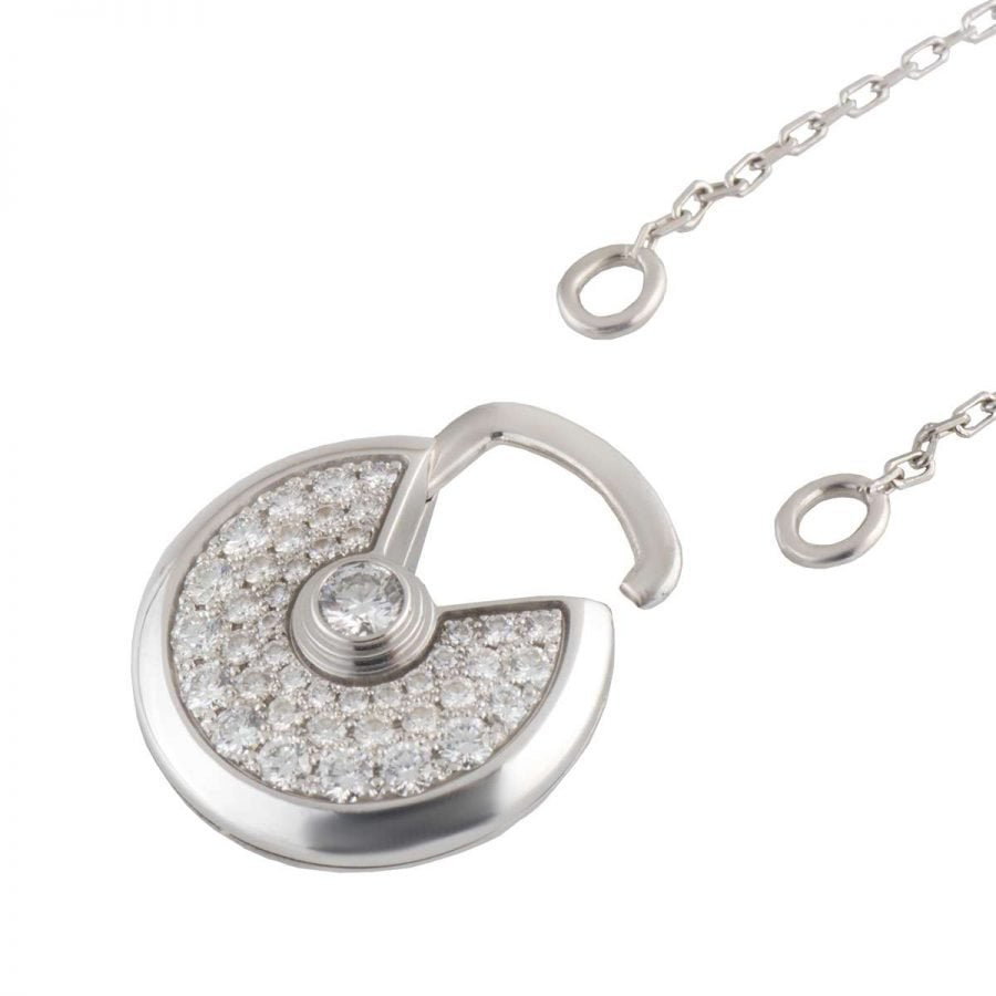 [Charm Aries Jewelry]AMULETTE SILVER FULL DIAMOND NECKLACE