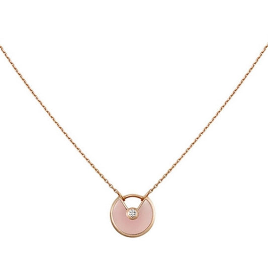 [Charm Aries Jewelry]AMULETTE ROSE GOLD PINK MOP NECKLACE