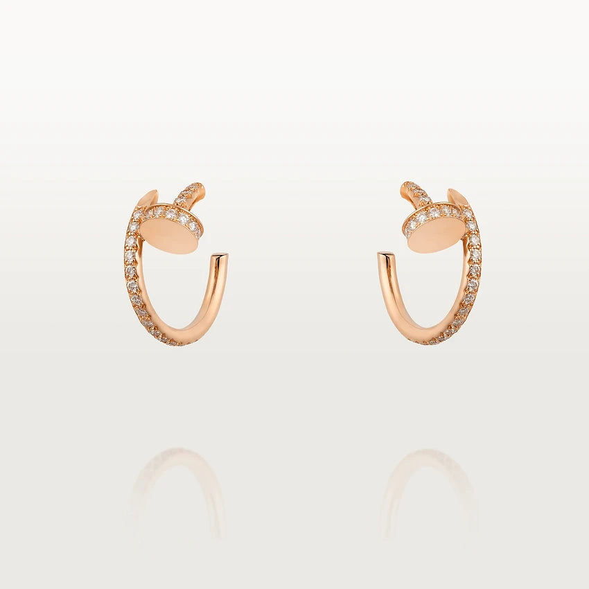 [Charm Aries Jewelry]JUSTE EARRINGS 12.75MM PINK GOLD DIAMOND