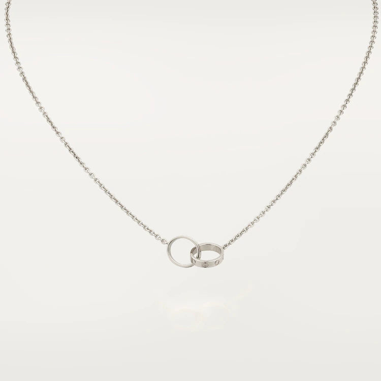 [Charm Aries Jewelry]LOVE NECKLACE PINK GOLD AND SILVER
