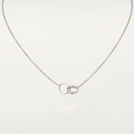 [Charm Aries Jewelry]LOVE NECKLACE PINK GOLD AND SILVER