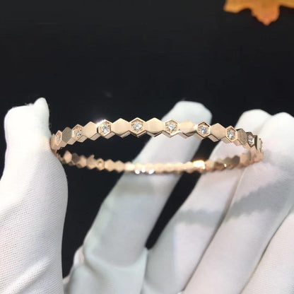 [Charm Aries Jewelry]BEE LOVE PINK GOLD DIAMOND BRACELET