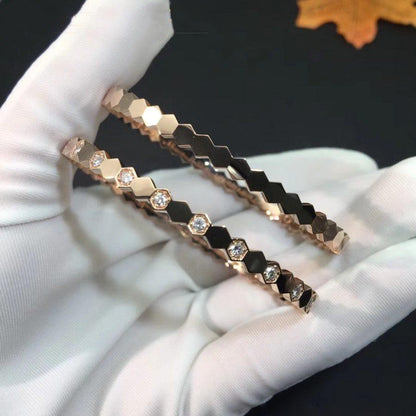 [Charm Aries Jewelry]BEE LOVE PINK GOLD DIAMOND BRACELET