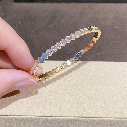 [Charm Aries Jewelry]BEE LOVE GOLD BRACELET FULL DIAMOND