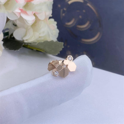 [Charm Aries Jewelry]BEE LOVE PINK GOLD DIAMOND EARRINGS