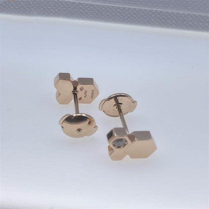 [Charm Aries Jewelry]BEE LOVE PINK GOLD DIAMOND EARRINGS