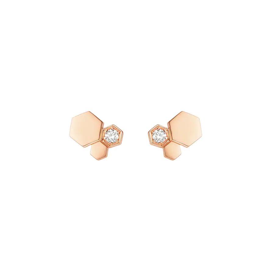 [Charm Aries Jewelry]BEE LOVE PINK GOLD DIAMOND EARRINGS