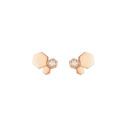 [Charm Aries Jewelry]BEE LOVE PINK GOLD DIAMOND EARRINGS