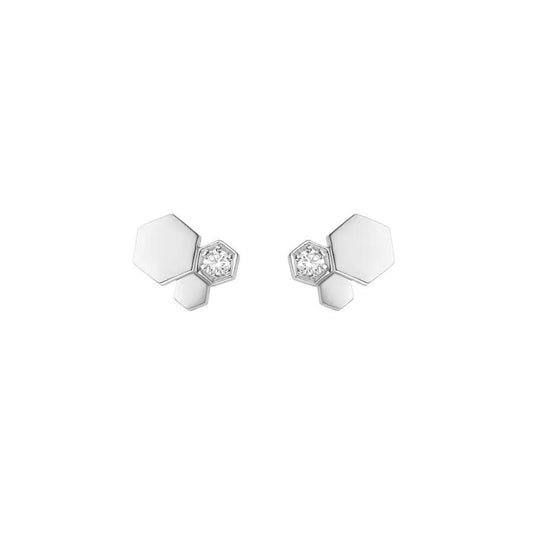 [Charm Aries Jewelry]BEE LOVE SILVER DIAMOND EARRINGS