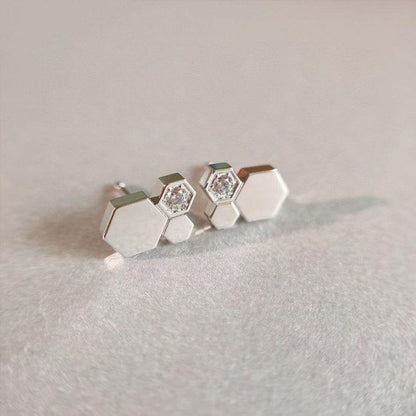 [Charm Aries Jewelry]BEE LOVE SILVER DIAMOND EARRINGS