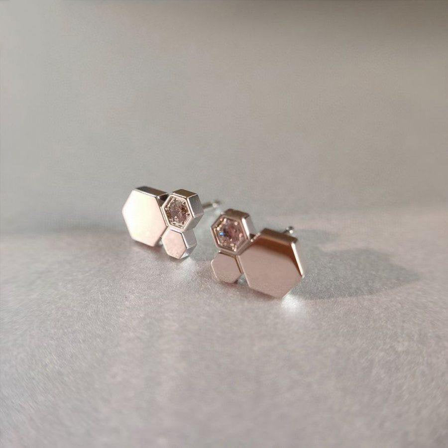 [Charm Aries Jewelry]BEE LOVE SILVER DIAMOND EARRINGS