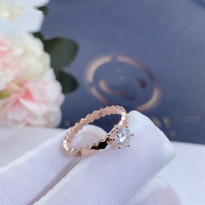 [Charm Aries Jewelry]BEE LOVE RING PINK GOLD 1 DIAMOND