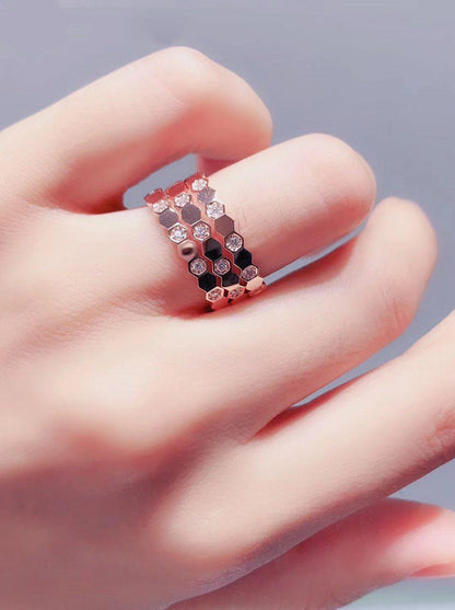 [Charm Aries Jewelry]BEE LOVE RING PINK GOLD DIAMOND