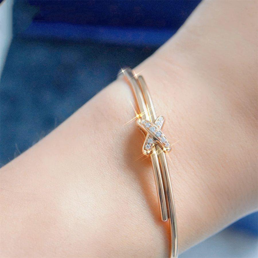 [Charm Aries Jewelry]JEUX DE BRACELET PINK GOLD DIAMONDS