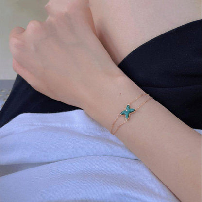[Charm Aries Jewelry]JEUX BRACELET MALACHITE PINK GOLD 1 DIAMOND