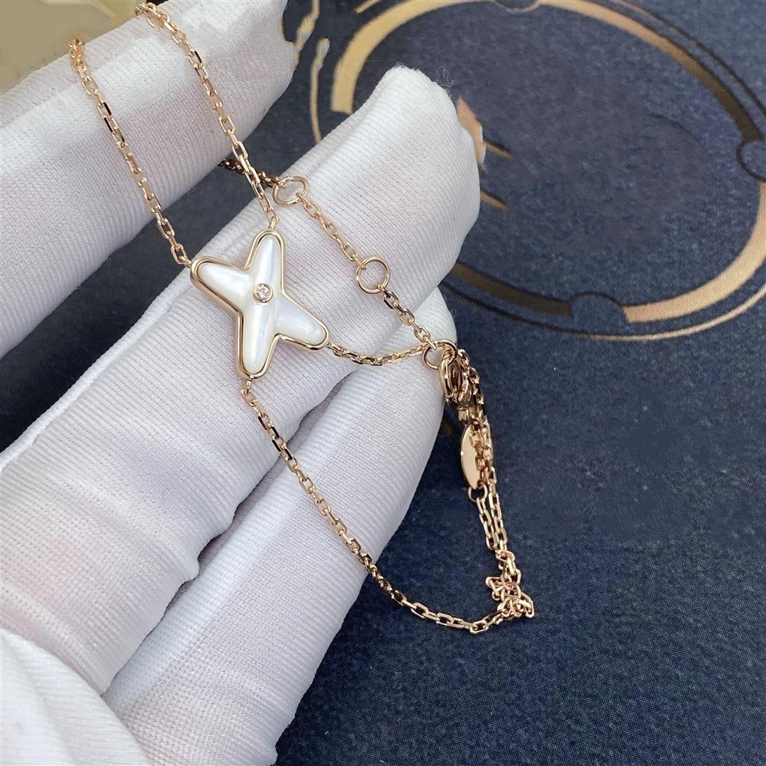 [Charm Aries Jewelry]JEUX BRACELET WHITE MOP PINK GOLD 1 DIAMOND