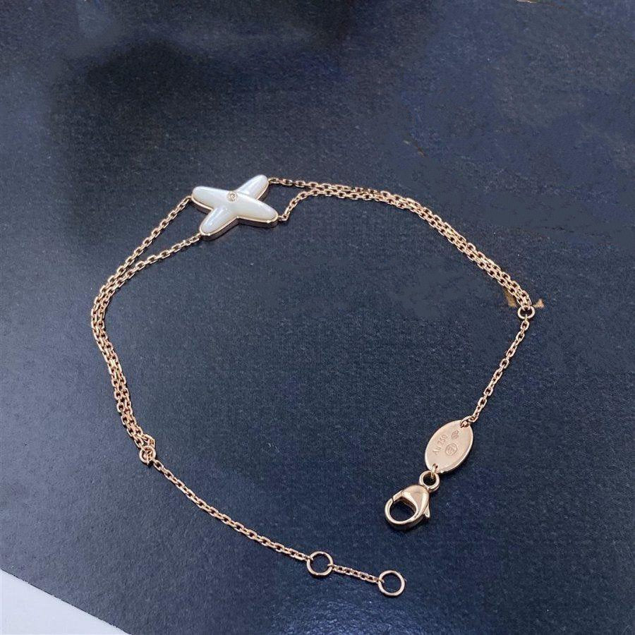 [Charm Aries Jewelry]JEUX BRACELET WHITE MOP PINK GOLD 1 DIAMOND