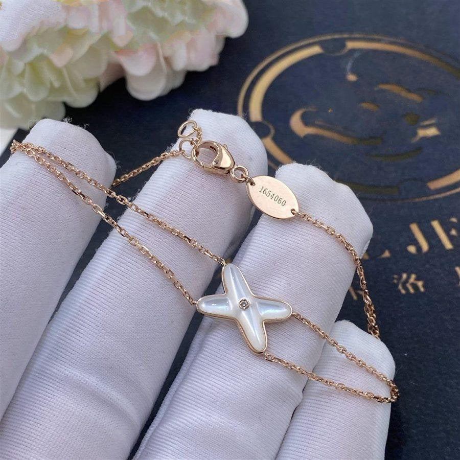 [Charm Aries Jewelry]JEUX BRACELET WHITE MOP PINK GOLD 1 DIAMOND
