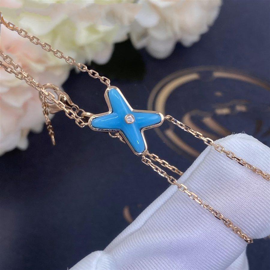 [Charm Aries Jewelry]JEUX BRACELET TURQUOISE PINK GOLD 1 DIAMOND
