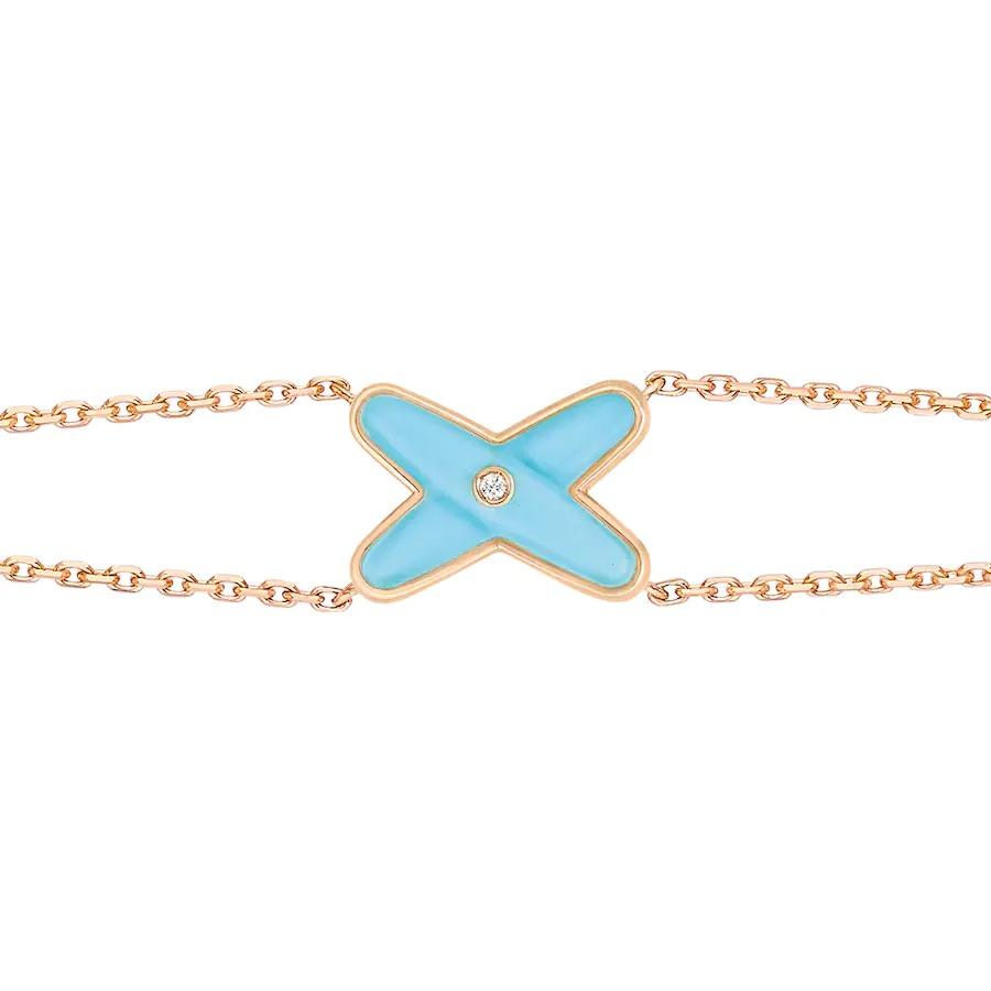 [Charm Aries Jewelry]JEUX BRACELET TURQUOISE PINK GOLD 1 DIAMOND
