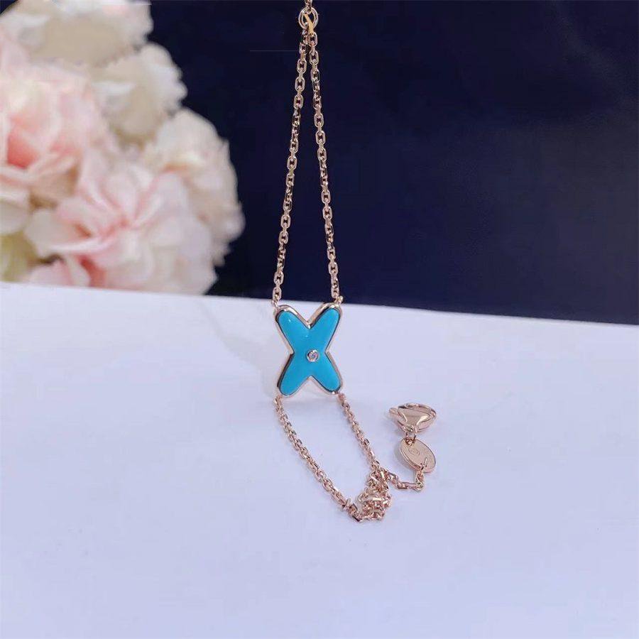 [Charm Aries Jewelry]JEUX BRACELET TURQUOISE PINK GOLD 1 DIAMOND