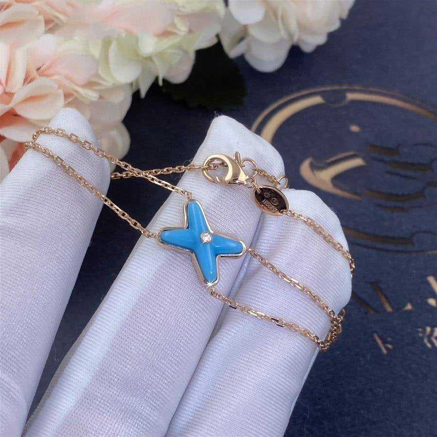 [Charm Aries Jewelry]JEUX BRACELET TURQUOISE PINK GOLD 1 DIAMOND