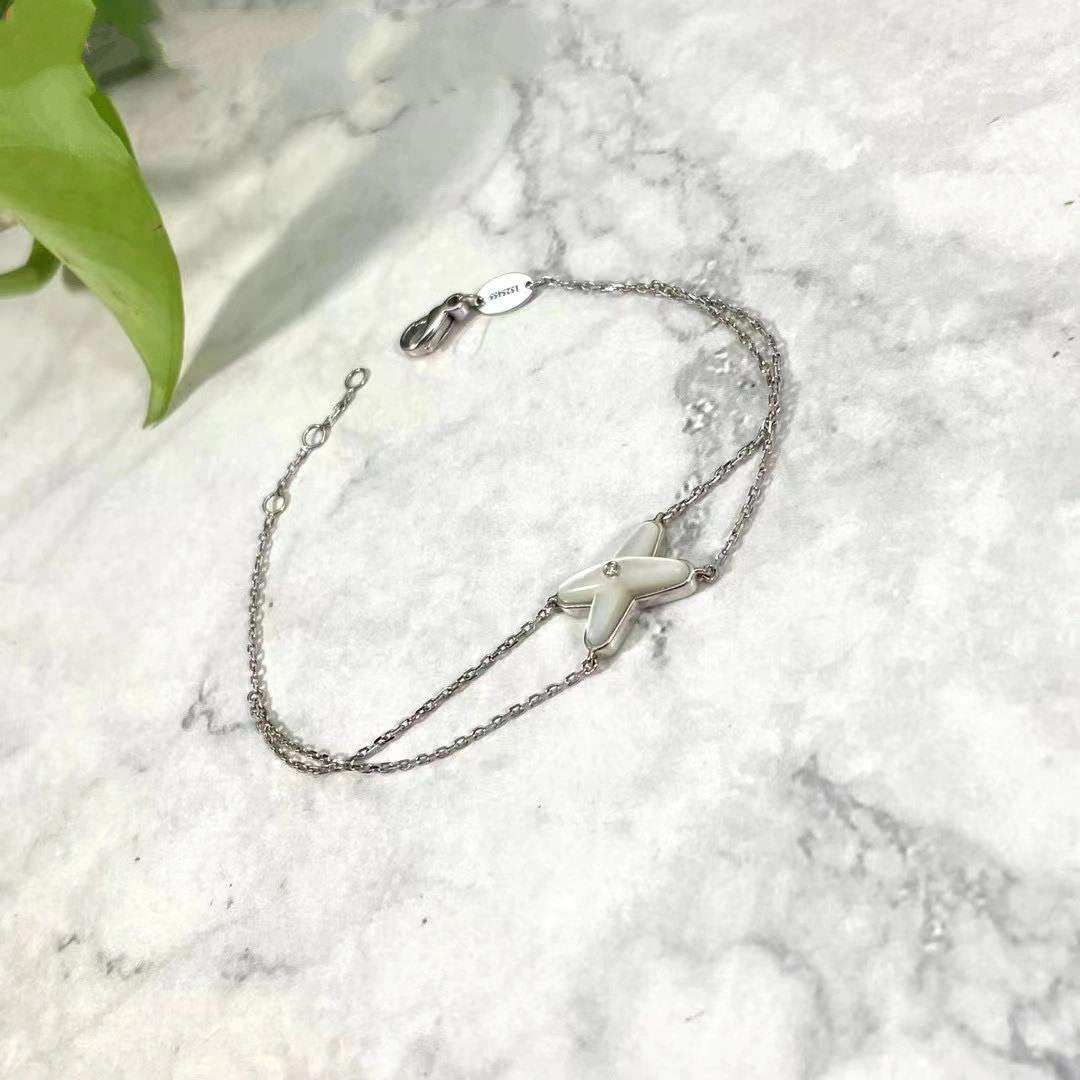 [Charm Aries Jewelry]JEUX BRACELET WHITE MOP SILVER 1 DIAMOND