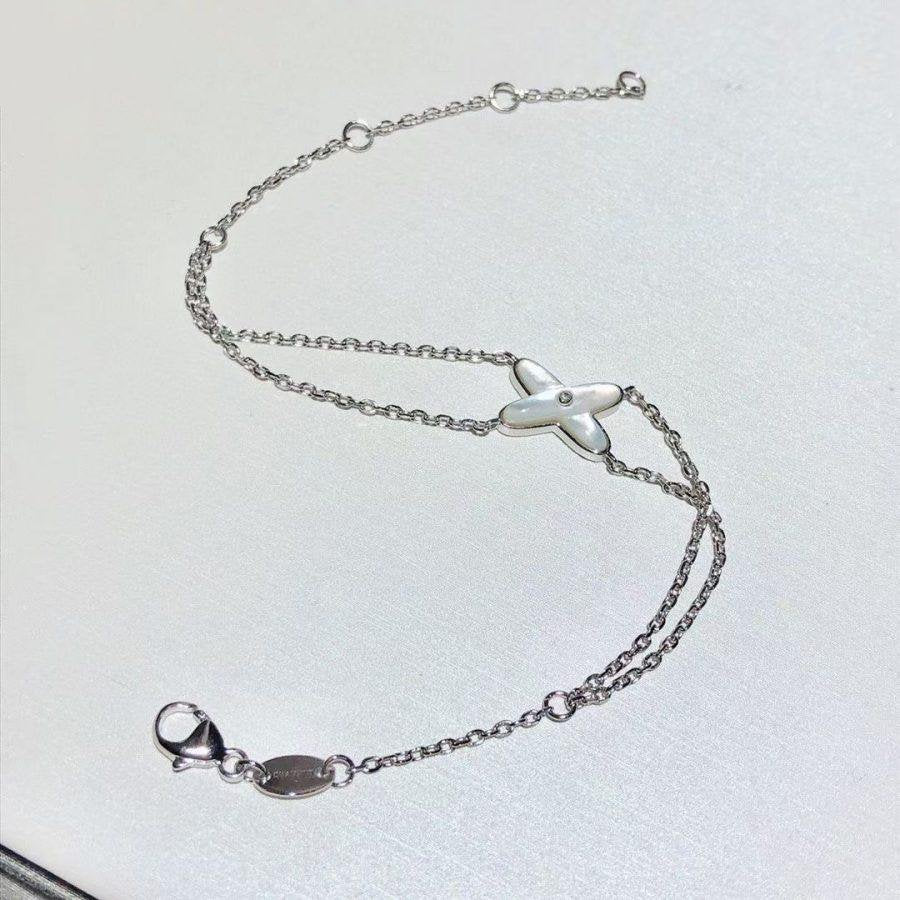 [Charm Aries Jewelry]JEUX BRACELET WHITE MOP SILVER 1 DIAMOND