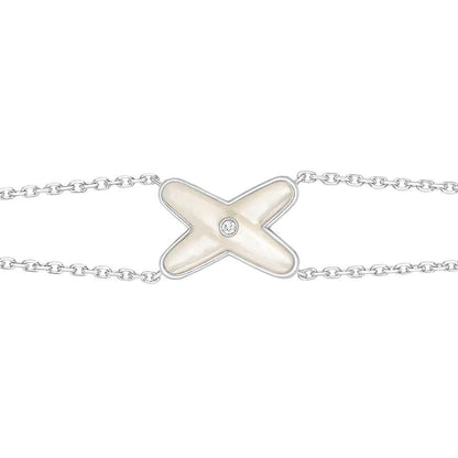 [Charm Aries Jewelry]JEUX BRACELET WHITE MOP SILVER 1 DIAMOND