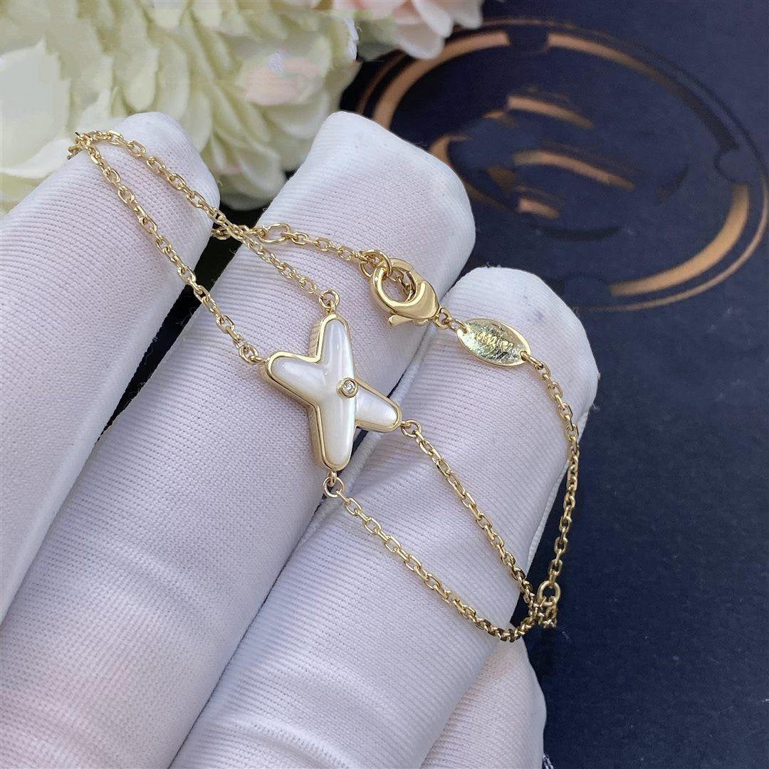 [Charm Aries Jewelry]JEUX BRACELET WHITE MOP GOLD 1 DIAMOND