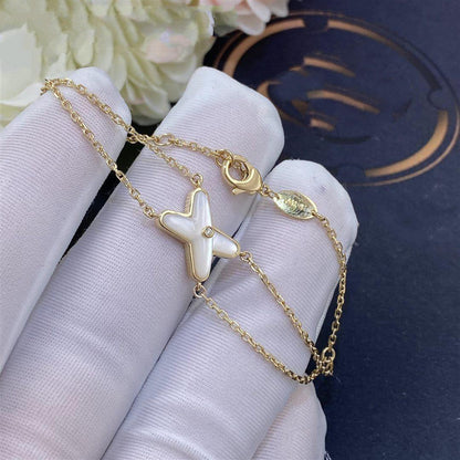[Charm Aries Jewelry]JEUX BRACELET WHITE MOP GOLD 1 DIAMOND