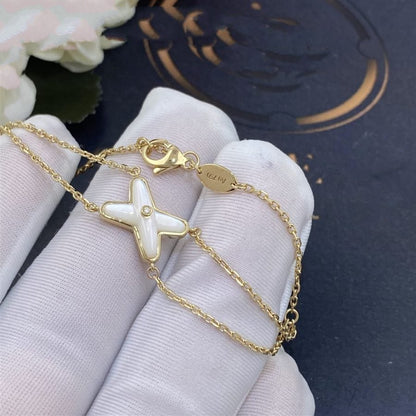 [Charm Aries Jewelry]JEUX BRACELET WHITE MOP GOLD 1 DIAMOND
