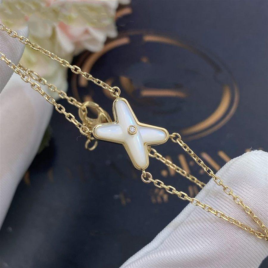 [Charm Aries Jewelry]JEUX BRACELET WHITE MOP GOLD 1 DIAMOND